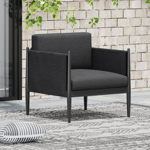 English Elm Christopher Knight Home® - DAWSON Club Chair Dark Grey Aluminum Frame, Water-Resistant Cushions, UV & Rust-Resistant Design 73761.00BLK