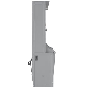 English Elm Queen Murphy Bed with Desk, Built-In LED Lights, USB Charging Ports & Space-Saving Modern Design Gray N7500004014E