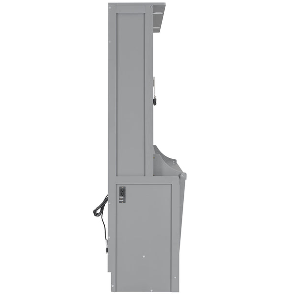 English Elm Queen Murphy Bed with Desk, Built-In LED Lights, USB Charging Ports & Space-Saving Modern Design Gray N7500004014E