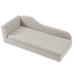 English Elm Oversized Pet Sofa Linen Upholstered Wave Backrest for Large Dogs Modern Living W487P430331