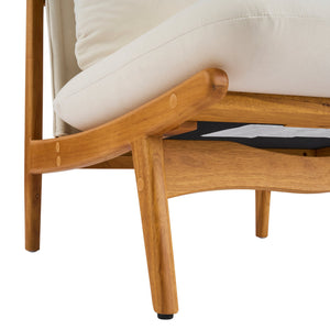 English Elm Vista Mid-century Accent Chairs Solid Wood Frame Beige Upholstery Living Room Set N767P366304B