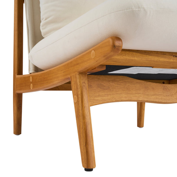 English Elm Vista Mid-century Accent Chairs Solid Wood Frame Beige Upholstery Living Room Set N767P366304B