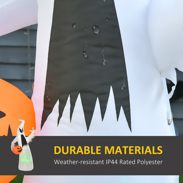 English Elm Homcom 5.9' Inflatable Halloween Ghost With Pumpkin – Led Lawn Decor For Parties & Outdoor Fun! W2225P229418