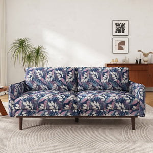 English Elm Modern Chenille Loveseat with Pocket Spring Cushions and Rubberwood Legs for Living Room Blue N763P347228C