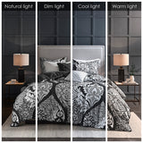 Madison Park Vienna Transitional 6 Piece Printed Duvet Cover Set MP12-7957 Black