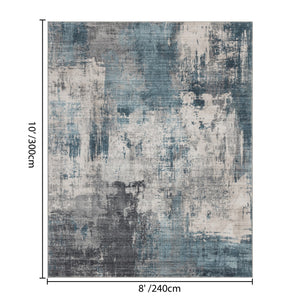 English Elm Crystal Collection Abstract Geometric Low Pile Area Rug for Living Room or Entryway Blue B186P479411