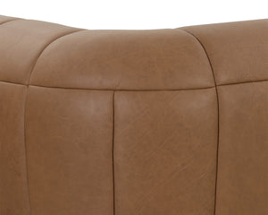 Sunpan Cyril Sofa - Luxurious Lucia Cognac Leather With Vertical Channeling For Ultimate Comfort & Style Brown Leather 112000
