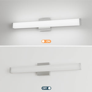 English Elm Bathroom Vanity Light Bar - Modern Brushed Nickel Led Fixture, 25" 14W 6000K Cool White Illumination W2312P374953