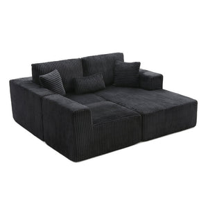 English Elm 109'' Modular L-shape Sectional Deep Seat Corduroy Couch for Living Room Lounge W1117S00304