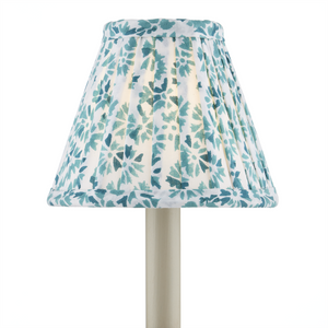 Block Print Green Pleated Chandelier Shade