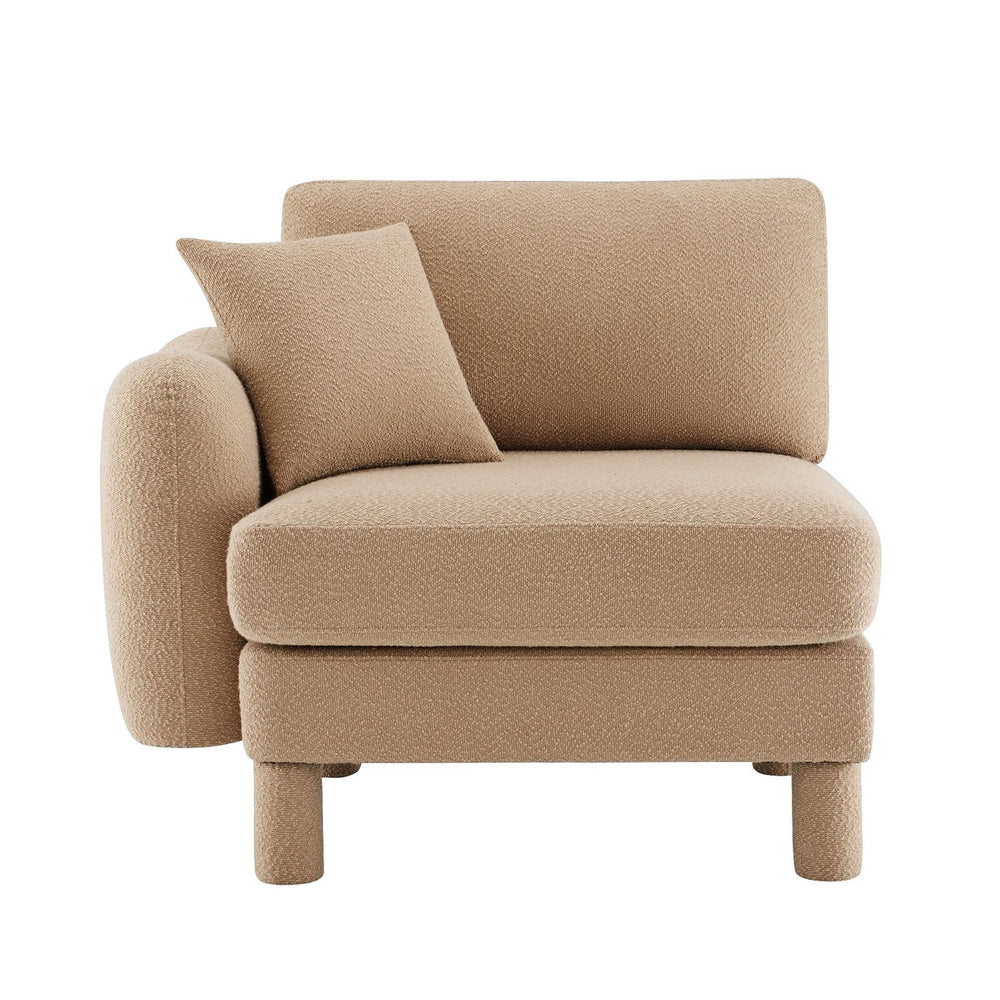 English Elm Lucas Boucle Three Seat Sofa Sculptural Curved Arms Mid-century Living Room Design W3041P337291