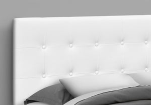 English Elm Bed, Elegant White Leather-Look Upholstered Headboard For Queen Size Beds – Timeless Design & Support B2710P219552