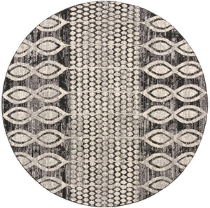 Unique Loom Cherokee Asheville Machine Made Geometric Rug Charcoal, Ivory/Gray 7' 1" x 7' 1"