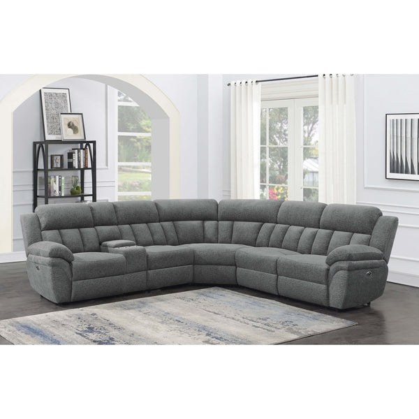 English Elm Divine Six Piece Modular Sectional with Power Recliners and Chenille Upholstery B062S01805