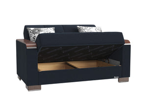 English Elm Primenest Zenaero X Stylish Convertible Loveseat With Storage, Dark Blue Chenille For Space-Saving Comfort B030P281773-GIGA