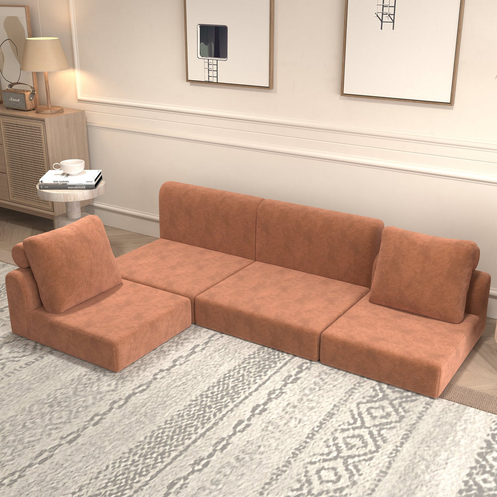 English Elm Convertible Folding Sofa Bed Brick Red Corduroy, Space-Saving Memory Foam Sleeper Couch for Small Spaces W1960S00011