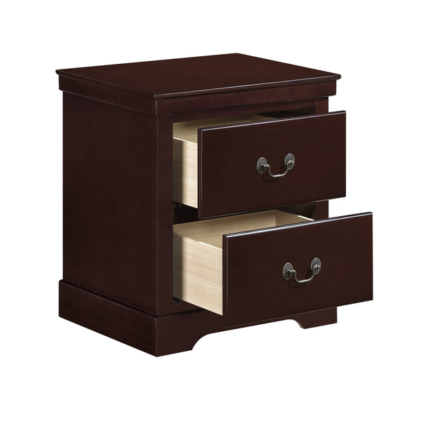 English Elm 1pc Classic Seabright Nightstand with Two Drawers, Satin Nickel Pulls, Versatile Painted Finish Cherry 24.25 L x 18.25 W x 28.5 H B011P233733