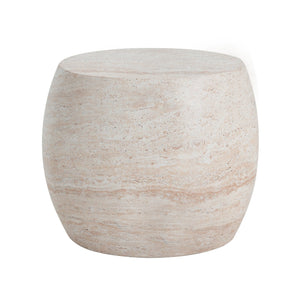 English Elm Christopher Knight Home® - Outdoor/Indoor Lightweight Concrete Side Table - Elegant Oval Accent Table With Travertine Finish N773P253786Z