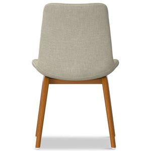 English Elm Loretta Mid-Century Dining Chair Set of 2 with Beech Wood Legs, Linen-Like Upholstery & Plush Comfort Brown B136P266934