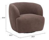 Govan Swivel Chair Brown 109958 Zuo Modern