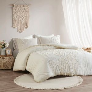 Madison Park Margot Shabby Chic 3 Piece Cotton Comforter Set MP10-7356 Off-White