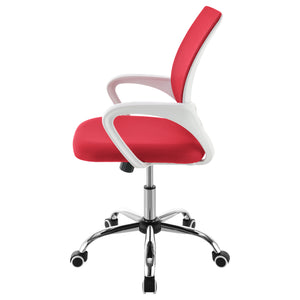 English Elm Anaheim Breathable Mesh Upholstered Office Chair with Chrome Base, Adjustable Height & Arms for Comfort Red B062P299805