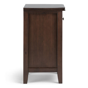 English Elm Artisan Russet Brown Bedside Table - Handcrafted Solid Wood, Drawer & Shelf, Transitional Design B136P159475