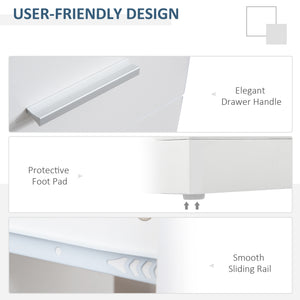 English Elm HOMCOM Space-Saving Rotating L-Shaped Computer Desk 55" with Shelves, Cabinet & Drawer, White W2225P217266