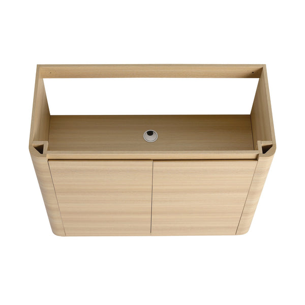 English Elm 40''freestanding Bathroom Vanity Plywood Cabinet Soft Close Doors Modern Bath Storage W999P351894