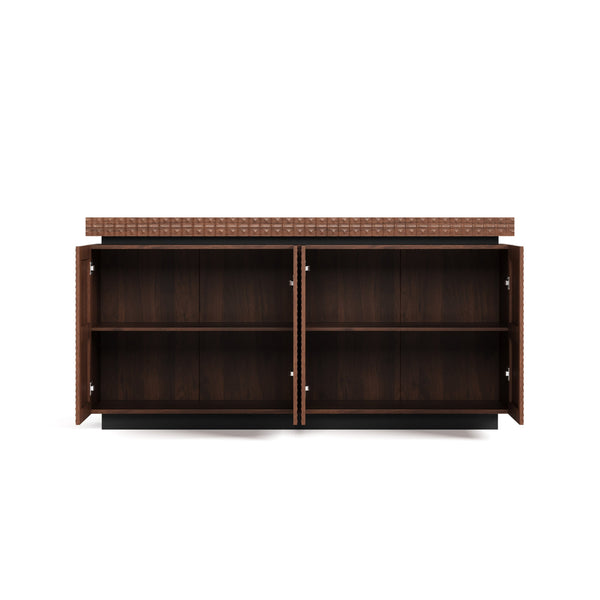 English Elm Sideboard Modern 4-Door Buffet Cabinet with Spacious Top and Enclosed Storage, Durable 66" Long Finish Antique brown W2263P353791