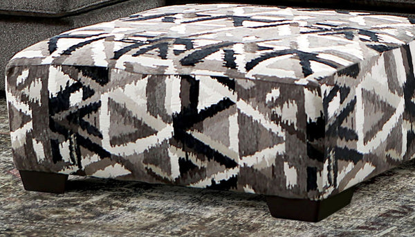 English Elm Contemporary Square Ottoman With Multi-Color Pattern, Pocket Coil Comfort, Stylish Plastic Legs B2741P355280