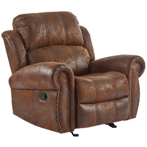 English Elm Christopher Knight Home® - 40.75" Wide Suede Manual Glider Recliner Chair with Rolled Arms, Microfiber Comfort & Infinite Positions Brown N763P264499D