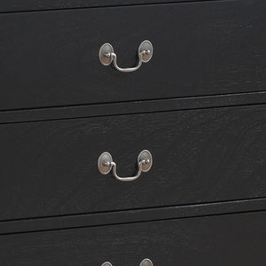 English Elm Elegant Traditional Black Dresser — 6-Drawer Spacious Storage, Durable MDF/Pine Build, Sleek No-Assembly Finish B078107848