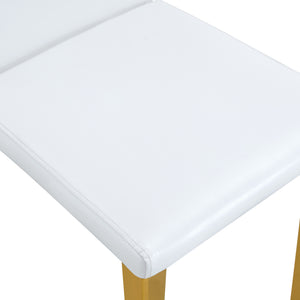 English Elm Set of 4 White Pu Leather Dining Chairs with Black Steel Legs for Modern Interiors W1151P269053