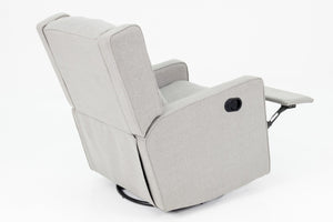 English Elm Swivel Manual Motion Glider Recliner with Diamond Tufted Back, Square Arms & 360° Comfort Rotation Light Gray 31 L x 30 W x 26 H B089P240470