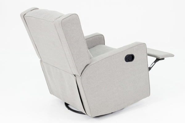 English Elm Swivel Manual Motion Glider Recliner with Diamond Tufted Back, Square Arms & 360° Comfort Rotation Light Gray 31 L x 30 W x 26 H B089P240470