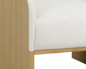 Sunpan Coburn Lounge Chair - Contemporary Comfort with Semi-Aniline Leather and Distinctive Wood Graining Rustic Oak / Eclipse White