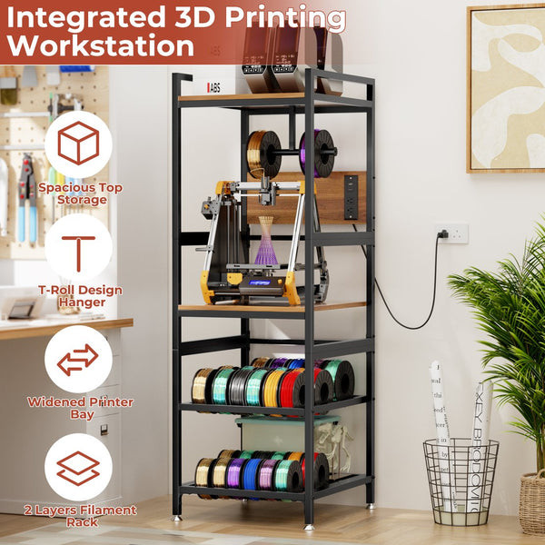 English Elm 3d Printer Open Frame Workstation Heavy Steel Build with Spool Holder and Power Panel W3190P395815