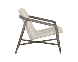 Sunpan Cinelli Lounge Chair - Handcrafted Artisan Design with Unique Character and Timeless Elegance Ash Grey, Astoria Cream Leather