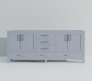 English Elm Dark Grey Double Bath Vanity – Spacious 84" Design With Soft-Close Drawers & Durable Storage Solutions B2731P258970