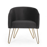 Christopher Knight Home® - Noble House - Grelton Modern Glam Velvet Club Chair with Hairpin Legs