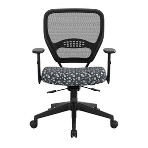 OSP Home Furnishings Air Grid Ergonomic Mesh Office Chair with Lumbar Support and Greenguard Certified Airflow City Park Steely 5500SL-K108