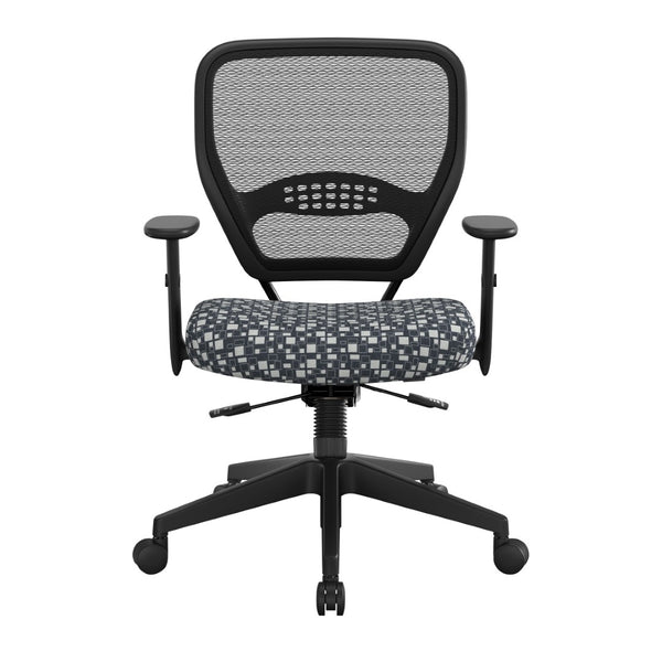 OSP Home Furnishings Air Grid Ergonomic Mesh Office Chair with Lumbar Support and Greenguard Certified Airflow City Park Steely 5500SL-K108