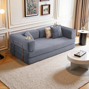 English Elm 2-In-1 Convertible Modular Sofa Bed - Space-Saving Memory Foam Lounge For Small Living Spaces - Gray W3653P355617