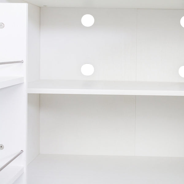 English Elm 62.99In Kitchen Pantry Cabinet - Stylish White Buffet With Multi-Level Shelves For Any Room Storage W331S00152