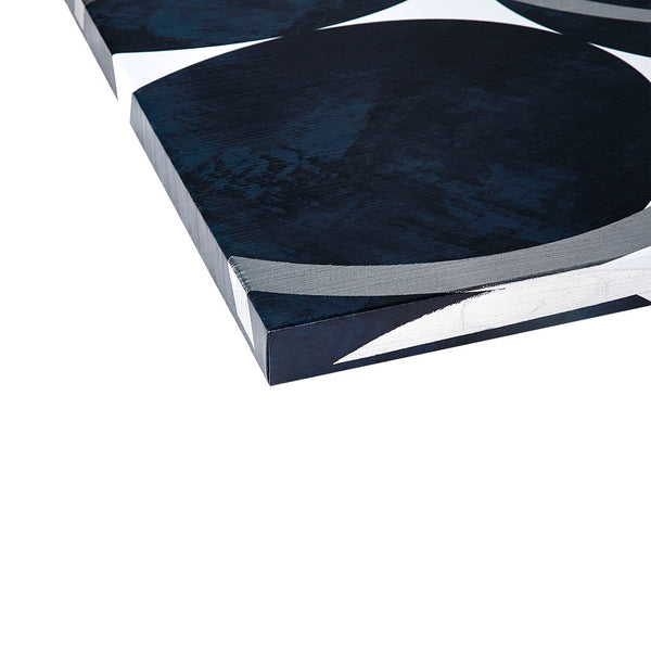 JLA Home INK+IVY - Silver Abstract 2-Piece Canvas Art Set by Hutton — Deep Navy & Reflective Silver Foil, Glossy Gel Finish II95C-0142