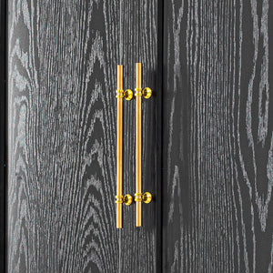 English Elm K&k Farmhouse Pantry Cabinet Tall Freestanding Kitchen Storage with Drawers Shelves Black N707P356569B