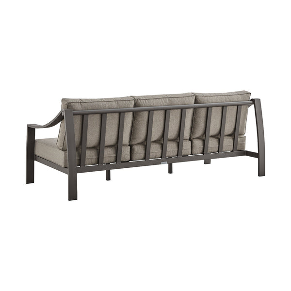 English Elm Umbriax Aluminum Outdoor Sofa Brown — All-Weather Fabric, Quick-Dry Cushions, Removable Covers, No Assembly B2736P354342