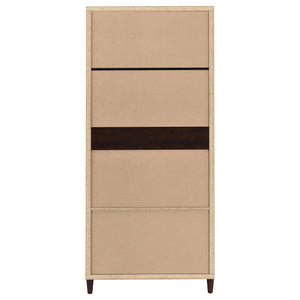 English Elm Nestor Rustic Tobacco 2-Drawer Tall Accent Cabinet with 2 Doors — Slim 72" Storage Console for Living Room B062P353488
