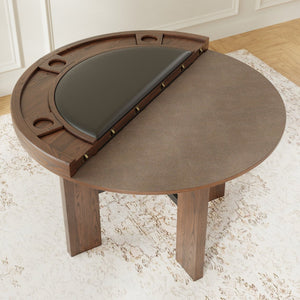 English Elm Gorman Round Walnut Game Dining Table with Reversible Top and Scandinavian Legs B050P412220